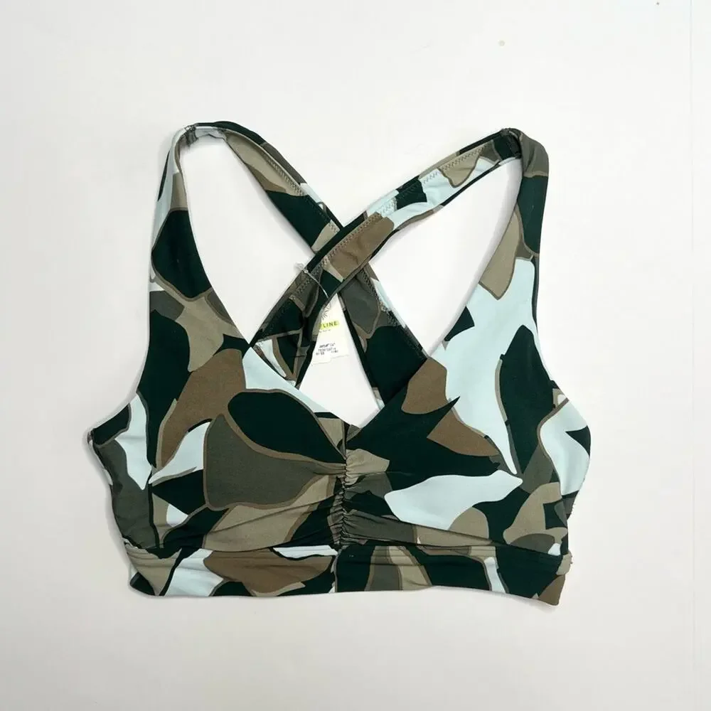 Aerie Offline Green Pattern Sports Bra
